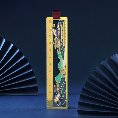 Δημιουργικοί σελιδοδείκτες Κινέζικο στυλ Κοίλο σελιδοδείκτη Μεταλλικό ορειχάλκινο φωτιστικό πίνακα σελιδοδείκτης Δώρο Βιβλιοθήκη Mountain Crane Deer Lotus