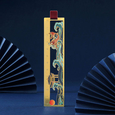 Δημιουργικοί σελιδοδείκτες Κινέζικο στυλ Κοίλο σελιδοδείκτη Μεταλλικό ορειχάλκινο φωτιστικό πίνακα σελιδοδείκτης Δώρο Βιβλιοθήκη Mountain Crane Deer Lotus