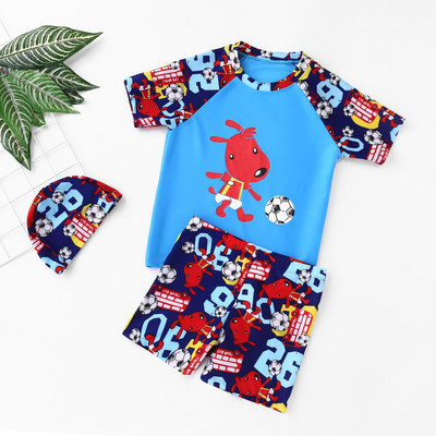 2022 nyári új fiús fürdőruha szett Rajzfilm cápamintás fürdőruha Gyermek fürdőruha Rövid ujjú Kid Boys Rash Guards 2-9T