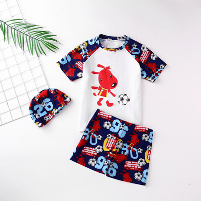 2022 nyári új fiús fürdőruha szett Rajzfilm cápamintás fürdőruha Gyermek fürdőruha Rövid ujjú Kid Boys Rash Guards 2-9T