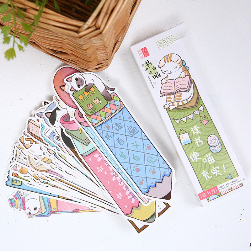 30db Flying Bird sorozat Könyvjelző papír Kreatív különleges formájú tollas kártya Üzenet cetlik Gyerekek Olvasó Üzenetkártya