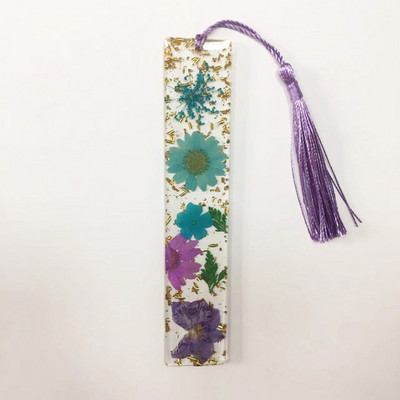 Szárított virággyanta Könyvjelzők Természetes átlátszó díszek olvasóknak Tanárok Könyvjelzők Könyvkapcsok Diákok írószerek