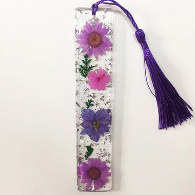 Szárított virággyanta Könyvjelzők Természetes átlátszó díszek olvasóknak Tanárok Könyvjelzők Könyvkapcsok Diákok írószerek