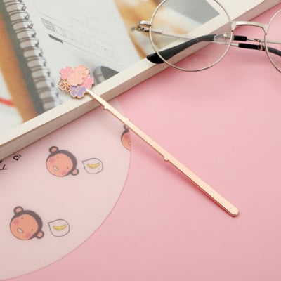 Kawaii Bookmark Exquisite Lotus Metalni slatki dodaci Knjiga Oznaka stranice Mapa Ured Školski pribor Pribor