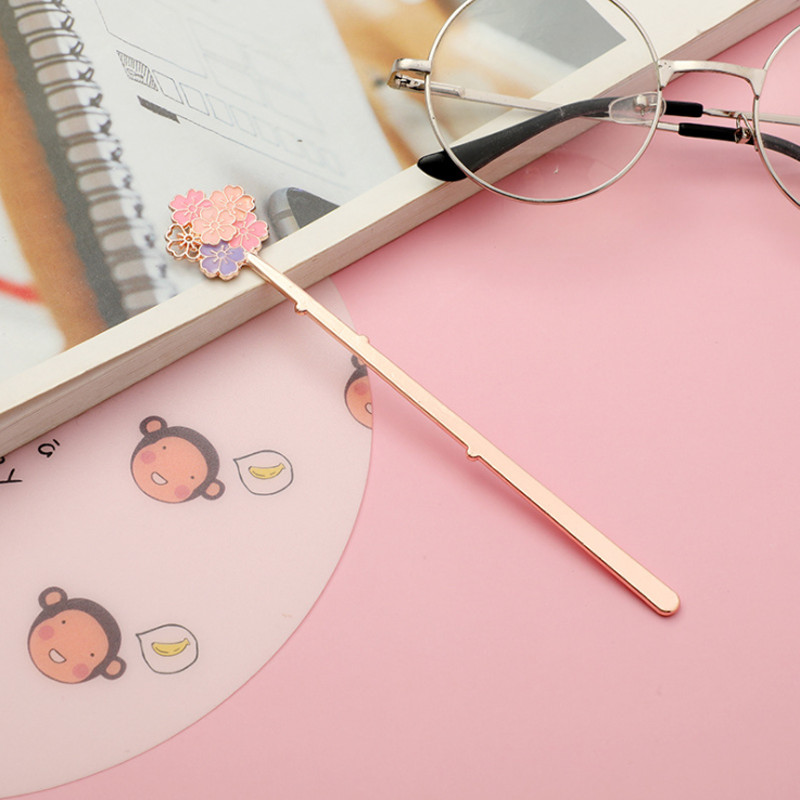 Kawaii Bookmark Exquisite Lotus Metalni slatki dodaci Knjiga Oznaka stranice Mapa Ured Školski pribor Pribor