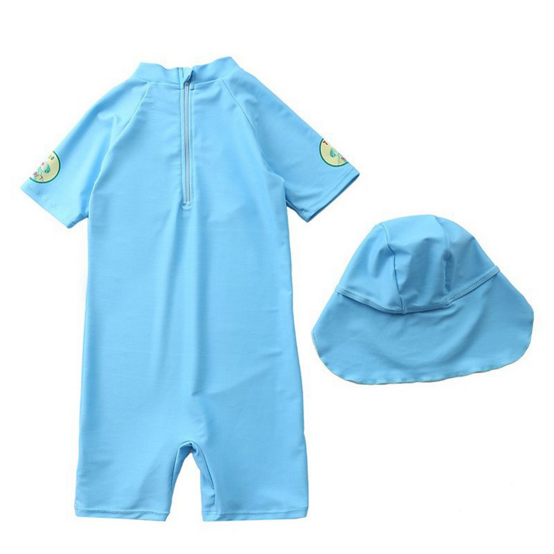 Jlong UPF 50+ Αντιηλιακή προστασία 1-7 ετών Παιδιά Αγόρια Rashguard κοντομάνικο μαγιό Cute cartoon μαγιό δεινοσαύρων + καπέλο για τον ήλιο