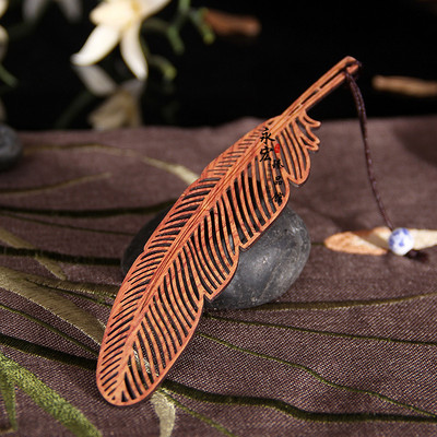 Ρετρό κινέζικο στυλ Φτερό σελιδοδείκτη μενταγιόν Ξύλινο σελιδοδείκτη βιβλίου επιστολόχαρτο Σχολικό προμήθειες γραφείου Escolar Papelaria