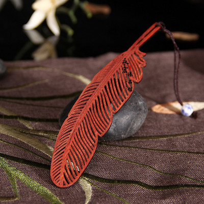 Ρετρό κινέζικο στυλ Φτερό σελιδοδείκτη μενταγιόν Ξύλινο σελιδοδείκτη βιβλίου επιστολόχαρτο Σχολικό προμήθειες γραφείου Escolar Papelaria