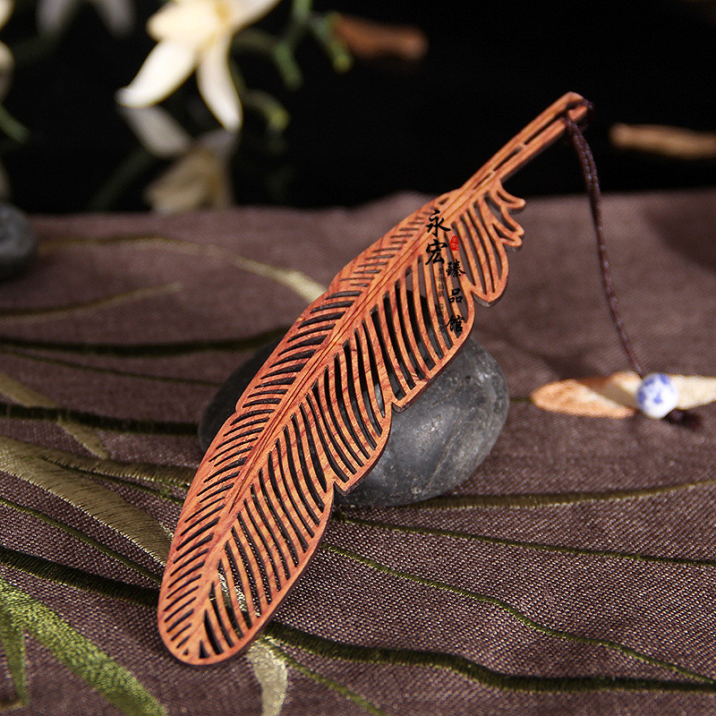 Ρετρό κινέζικο στυλ Φτερό σελιδοδείκτη μενταγιόν Ξύλινο σελιδοδείκτη βιβλίου επιστολόχαρτο Σχολικό προμήθειες γραφείου Escolar Papelaria