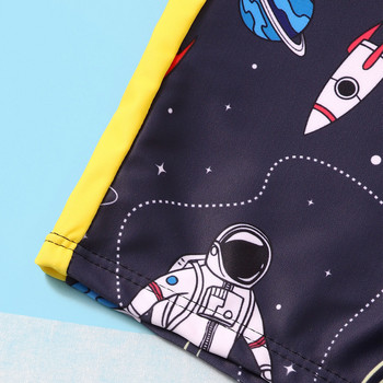 Бански костюми за малки деца Детски бебешки момчета Бански костюми с къс ръкав с щампи на анимационни филми на астронавт Комплект летни екипи Strój Kąpielowy