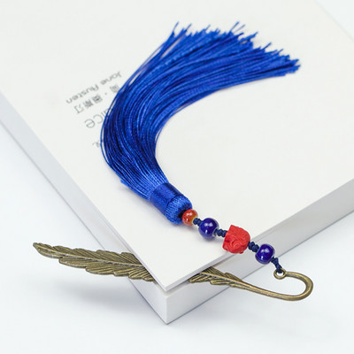 1db Retro stílusú Bojtok Gyöngyök Könyvjelzők Fémkönyv Oldaljel Vintage kínai stílusú könyvcímke Kreatív ajándék diákoknak írószerek