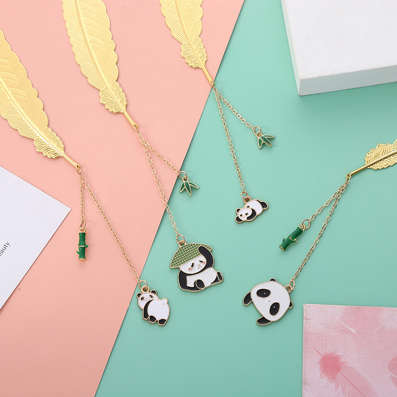 1vnt Mielas Panda Pakabukas Metalinis Žymė Puslapiams Knygoms Skaitytojams Kanceliarinės prekės