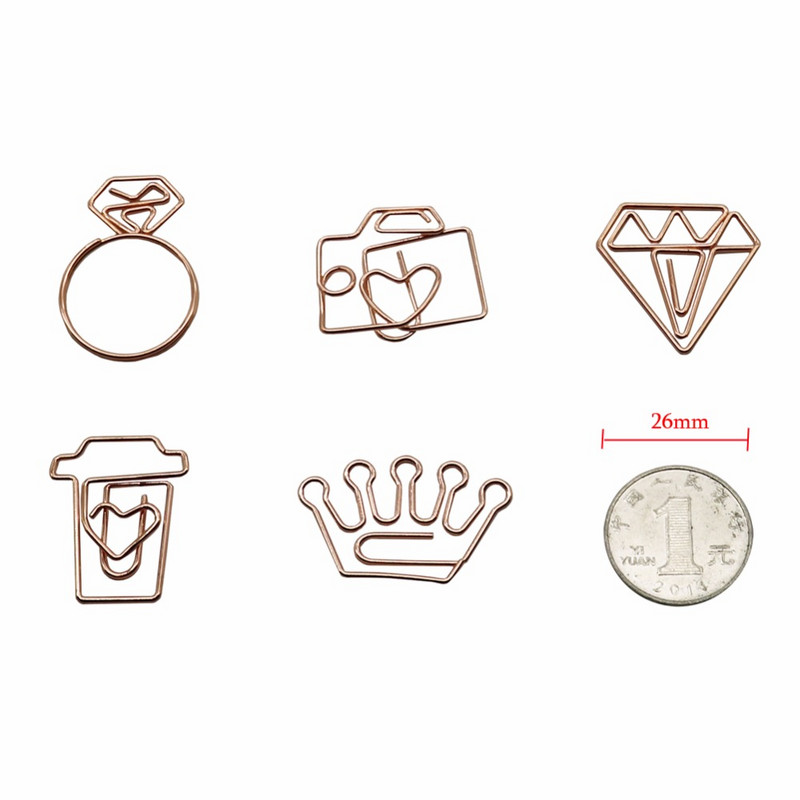 Naujas metalinis deimantinis karūna vokas Kavos puodeliai Žymės sąvaržėlės Bilietų laikiklis Žymėjimo reikmenys Biuro reikmenys 5vnt/vnt.