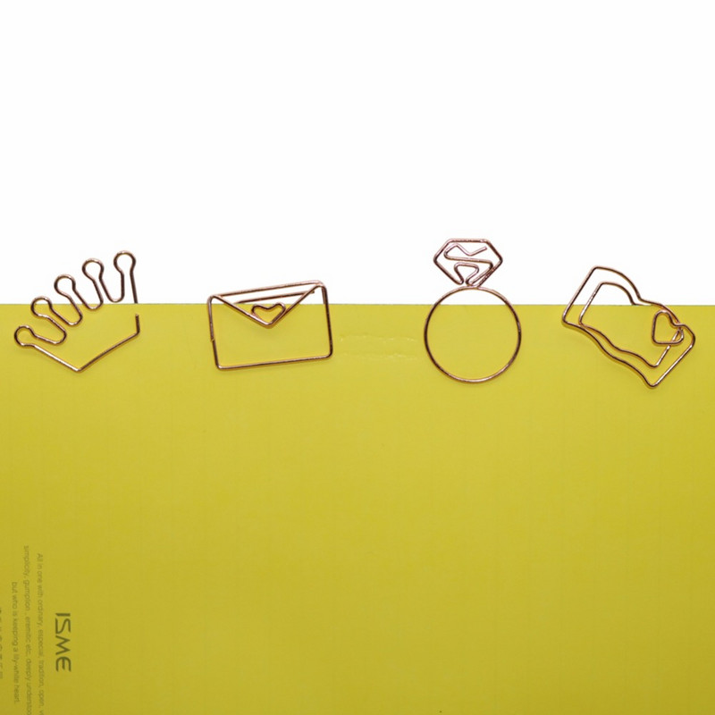 Naujas metalinis deimantinis karūna vokas Kavos puodeliai Žymės sąvaržėlės Bilietų laikiklis Žymėjimo reikmenys Biuro reikmenys 5vnt/vnt.