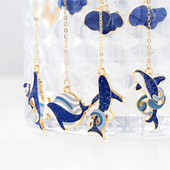 Ocean Whale Cloud Metal Blue Style 1/4PC Σελιδοδείκτες Marker of Page Kids Gift