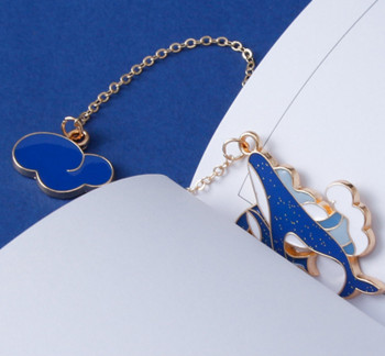 Ocean Whale Cloud Metal Blue Style 1/4PC Маркер за отметки на страница Подарък за деца