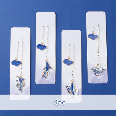 Ocean Whale Cloud Metal Blue Style 1/4PC Σελιδοδείκτες Marker of Page Kids Gift