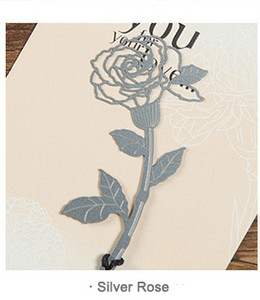 JIANWU Gvazdikų rožės žymių popierinis sveikinimo atvirukų rinkinys Mielas mini nerūdijančio plieno paauksuotas tuščiaviduris žymeklis raštinės reikmenys