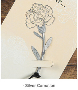 JIANWU Gvazdikų rožės žymių popierinis sveikinimo atvirukų rinkinys Mielas mini nerūdijančio plieno paauksuotas tuščiaviduris žymeklis raštinės reikmenys