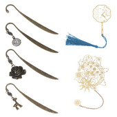 6 стила Ретро метален розов часовник Часовник Отметки Творчески бронзов елен Деликатен книжен маркер за страница Ръчно изработен подарък