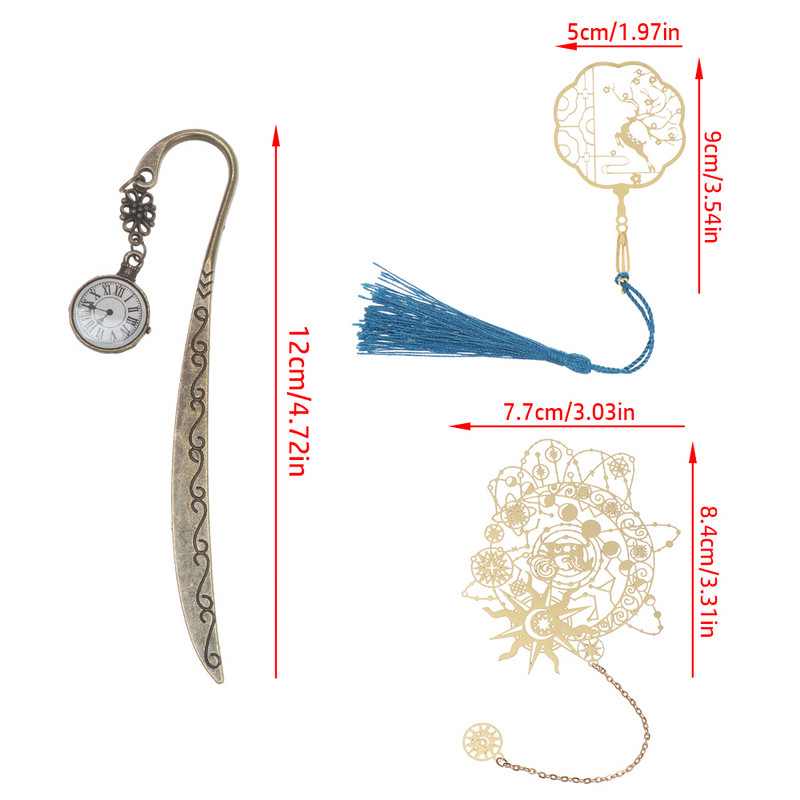 6 стила Ретро метален розов часовник Часовник Отметки Творчески бронзов елен Деликатен книжен маркер за страница Ръчно изработен подарък