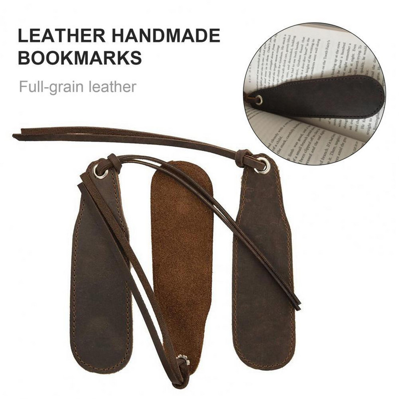 Отметка за канцеларски материали от естествена изкуствена кожа Hole Premium с пискюли, специално за книга с истории