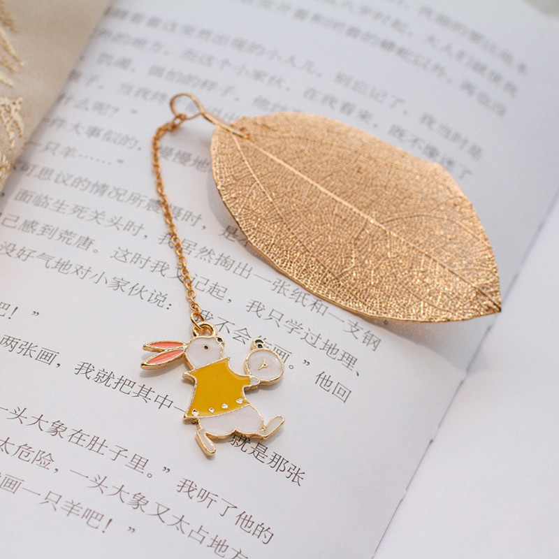 1 vnt Alice Rabbit Laikrodžio lydinio lapų dizainas Žymės Puslapio žymeklis Gimtadienio dovanos raštinės reikmenys mokyklos biuro reikmenys