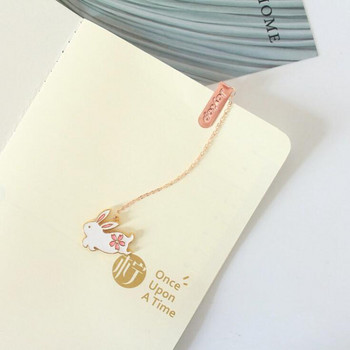 Σελιδοδείκτες από μέταλλο Kawaii Cute Cherry Blossom Rabbit σελιδοδείκτες για βιβλία Κλιπς χαρτιού Σήμανση σελίδας Χαρτογραφικά Σχολικά προμήθειες