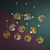 Knygų segtukas Senovinis geometrinis pakabukas tuščiaviduris knygų žymeklis, skaitymo asistentas, kinų stiliaus žalvaris, žymeklis mokykliniai reikmenys