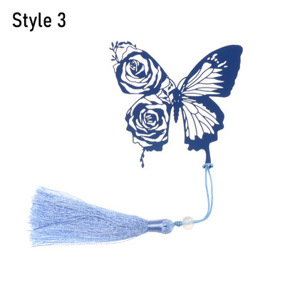1 τμχ Butterfly Rose Brass σελιδοδείκτης Retro Metal Painted Book Clip κρεμαστό φούντα Σελιδοποίηση Mark School Student Προμήθειες γραφείου