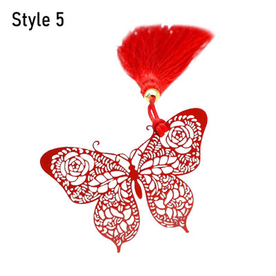 1 τμχ Butterfly Rose Brass σελιδοδείκτης Retro Metal Painted Book Clip κρεμαστό φούντα Σελιδοποίηση Mark School Student Προμήθειες γραφείου