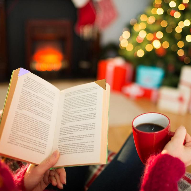 Kampinė žymė 6 vnt. knygų žymekliai, skirti skaityti PU odos rombas, kampinis puslapis Knygų žymės Knygų skaitymo dovana knygų mylėtojams