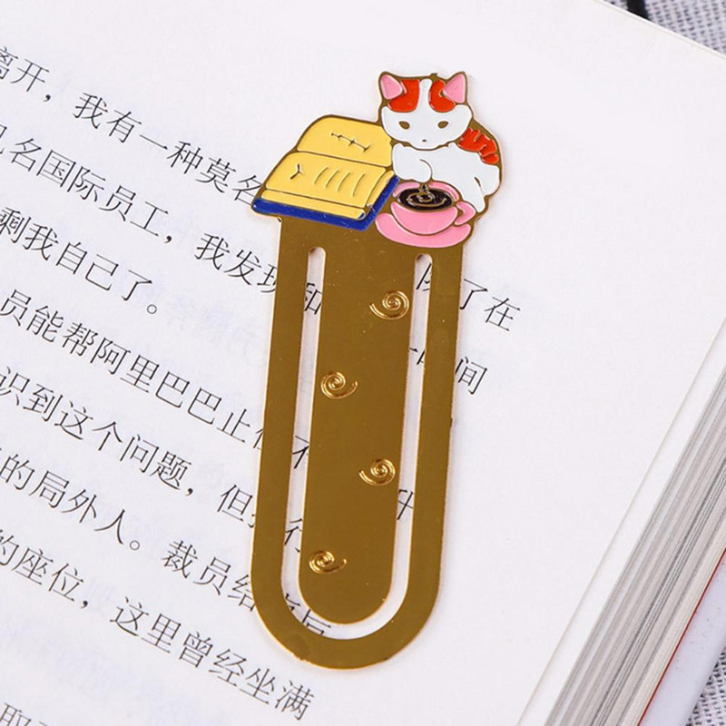 Удобна метална отметка Привличащ вниманието лек маркер за книги Карикатура Метална ученическа отметка