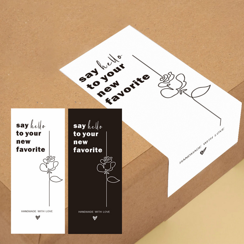 30 vnt. pakuotės etiketė 6 * 15 cm stačiakampė etiketė smulkaus verslo prekių pakuotės sandarinimo lipdukai dovanų dėžutė dekoro pristatymas