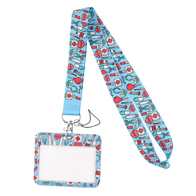 Медицински шнур Значка за притежател на кредитна карта Доктор Медицинска сестра Студент Жени Пътуване Банка Автобус Значка за капак на визитка