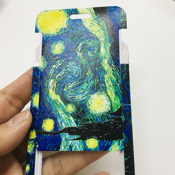 Van Gogh Art Vintage Lanyard For Keys Chain ID Credit Card Cover Pass Мобилен телефон Charm Презрамки за врат Аксесоари Поставка за значка