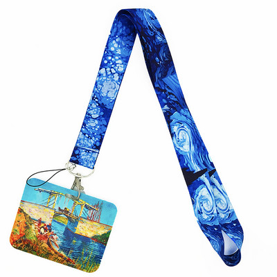 Van Gogh Art Vintage κορδόνι για κλειδιά Αλυσίδα ταυτότητας πιστωτικής κάρτας Κάλυμμα Κάρτα κινητού τηλεφώνου Γούρι Λουράκια λαιμού Αξεσουάρ θήκη για σήμα