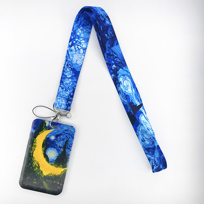 Van Gogh Art Vintage κορδόνι για κλειδιά Αλυσίδα ταυτότητας πιστωτικής κάρτας Κάλυμμα Κάρτα κινητού τηλεφώνου Γούρι Λουράκια λαιμού Αξεσουάρ θήκη για σήμα