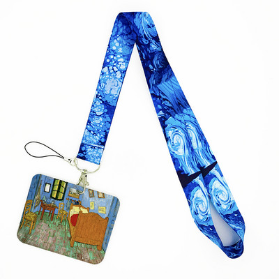 Van Gogh Art Vintage κορδόνι για κλειδιά Αλυσίδα ταυτότητας πιστωτικής κάρτας Κάλυμμα Κάρτα κινητού τηλεφώνου Γούρι Λουράκια λαιμού Αξεσουάρ θήκη για σήμα
