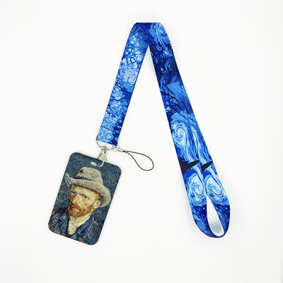 Van Gogh Art Vintage κορδόνι για κλειδιά Αλυσίδα ταυτότητας πιστωτικής κάρτας Κάλυμμα Κάρτα κινητού τηλεφώνου Γούρι Λουράκια λαιμού Αξεσουάρ θήκη για σήμα