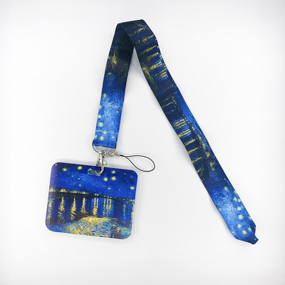 Van Gogh Art Vintage κορδόνι για κλειδιά Αλυσίδα ταυτότητας πιστωτικής κάρτας Κάλυμμα Κάρτα κινητού τηλεφώνου Γούρι Λουράκια λαιμού Αξεσουάρ θήκη για σήμα