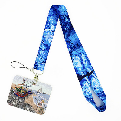 Van Gogh Art Vintage κορδόνι για κλειδιά Αλυσίδα ταυτότητας πιστωτικής κάρτας Κάλυμμα Κάρτα κινητού τηλεφώνου Γούρι Λουράκια λαιμού Αξεσουάρ θήκη για σήμα