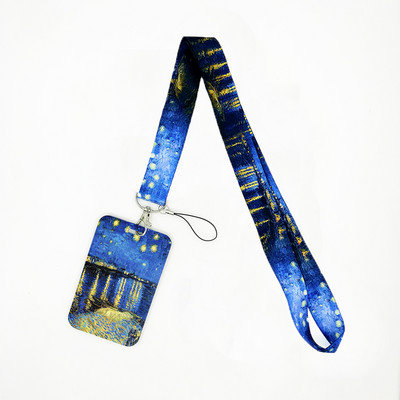 Van Gogh Art Vintage κορδόνι για κλειδιά Αλυσίδα ταυτότητας πιστωτικής κάρτας Κάλυμμα Κάρτα κινητού τηλεφώνου Γούρι Λουράκια λαιμού Αξεσουάρ θήκη για σήμα