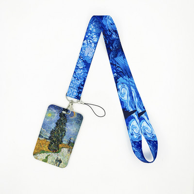Van Gogh Art Vintage κορδόνι για κλειδιά Αλυσίδα ταυτότητας πιστωτικής κάρτας Κάλυμμα Κάρτα κινητού τηλεφώνου Γούρι Λουράκια λαιμού Αξεσουάρ θήκη για σήμα