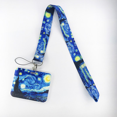 Van Gogh Art Vintage κορδόνι για κλειδιά Αλυσίδα ταυτότητας πιστωτικής κάρτας Κάλυμμα Κάρτα κινητού τηλεφώνου Γούρι Λουράκια λαιμού Αξεσουάρ θήκη για σήμα