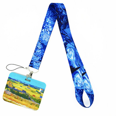 Van Gogh Art Vintage κορδόνι για κλειδιά Αλυσίδα ταυτότητας πιστωτικής κάρτας Κάλυμμα Κάρτα κινητού τηλεφώνου Γούρι Λουράκια λαιμού Αξεσουάρ θήκη για σήμα