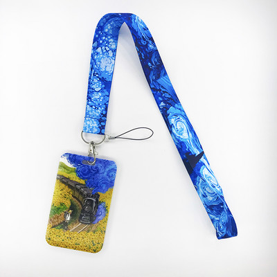 Van Gogh Art Vintage κορδόνι για κλειδιά Αλυσίδα ταυτότητας πιστωτικής κάρτας Κάλυμμα Κάρτα κινητού τηλεφώνου Γούρι Λουράκια λαιμού Αξεσουάρ θήκη για σήμα