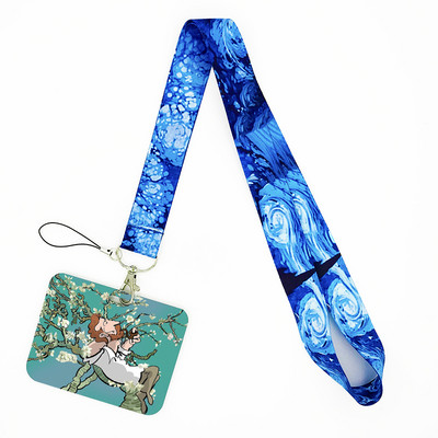 Van Gogh Art Vintage κορδόνι για κλειδιά Αλυσίδα ταυτότητας πιστωτικής κάρτας Κάλυμμα Κάρτα κινητού τηλεφώνου Γούρι Λουράκια λαιμού Αξεσουάρ θήκη για σήμα