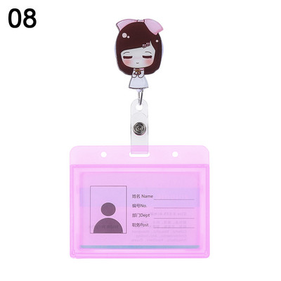 Cartoon Nurse Doctor ID σήματος με αναδιπλούμενο καρούλι, πτυσσόμενο μεταλλικό κλιπ Επαγγελματική κάρτα εργασίας/ετικέτες ονόματος Κάτοχοι σήματος