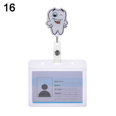 Cartoon Nurse Doctor ID σήματος με αναδιπλούμενο καρούλι, πτυσσόμενο μεταλλικό κλιπ Επαγγελματική κάρτα εργασίας/ετικέτες ονόματος Κάτοχοι σήματος